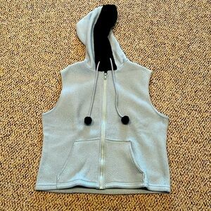 Rave 4 Real Light Blue Fleece Vest With Hood. Large